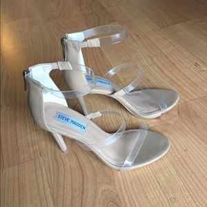 Steve Madden Nude and Clear Heels - Size 7